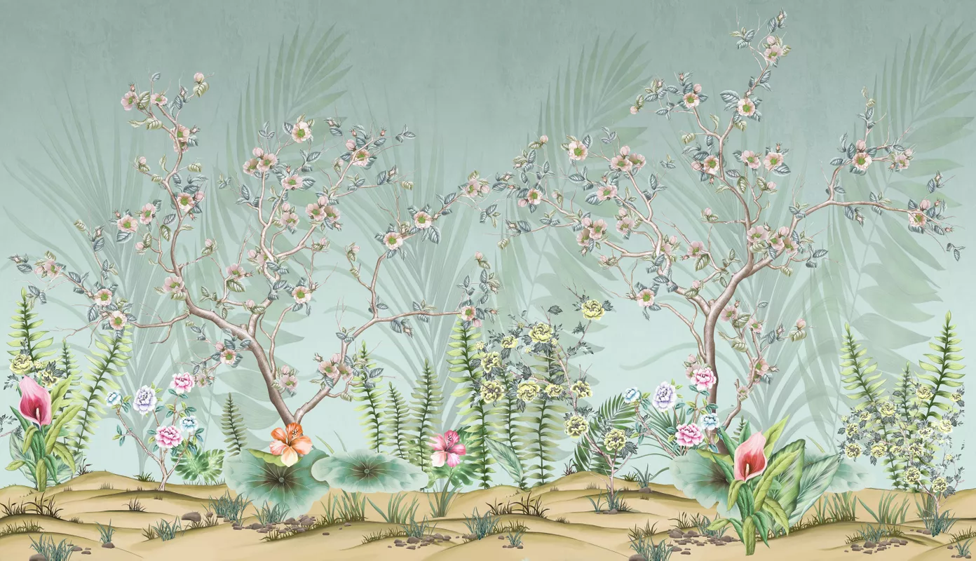 Фотообои и фрески на стену - цветы, маленькие деревья, калла, болотные, анемон