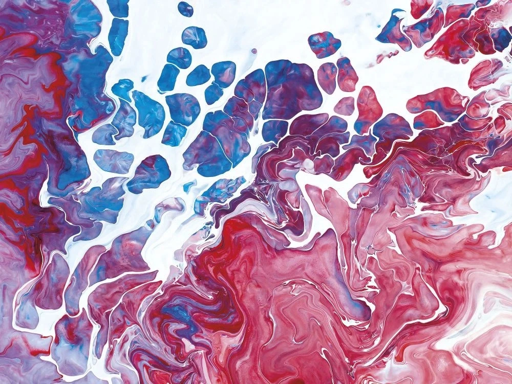 Фотообои на стену - в ванную комнату, под мрамор, фуксия, на белом фоне