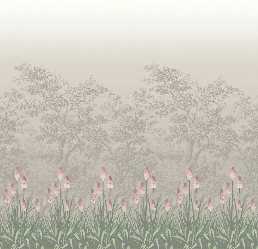 Фотообои и фрески на стену - в загородный дом, деревья, тюльпаны