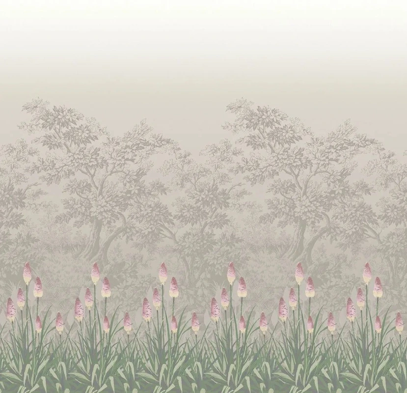 Фотообои и фрески на стену - в загородный дом, деревья, тюльпаны