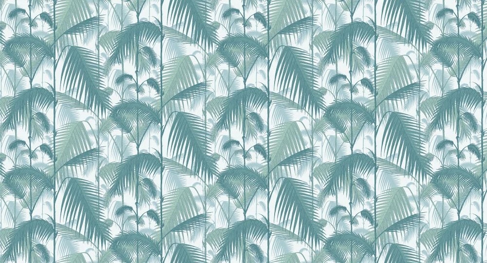 Фотообои на стену - в загородный дом, листья, тропические, бирюзовые, обои с листьями