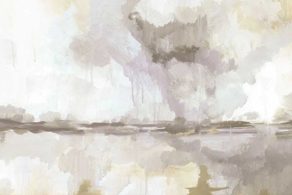 Фотообои на стену - пейзаж, акварель, бежевые, светлый