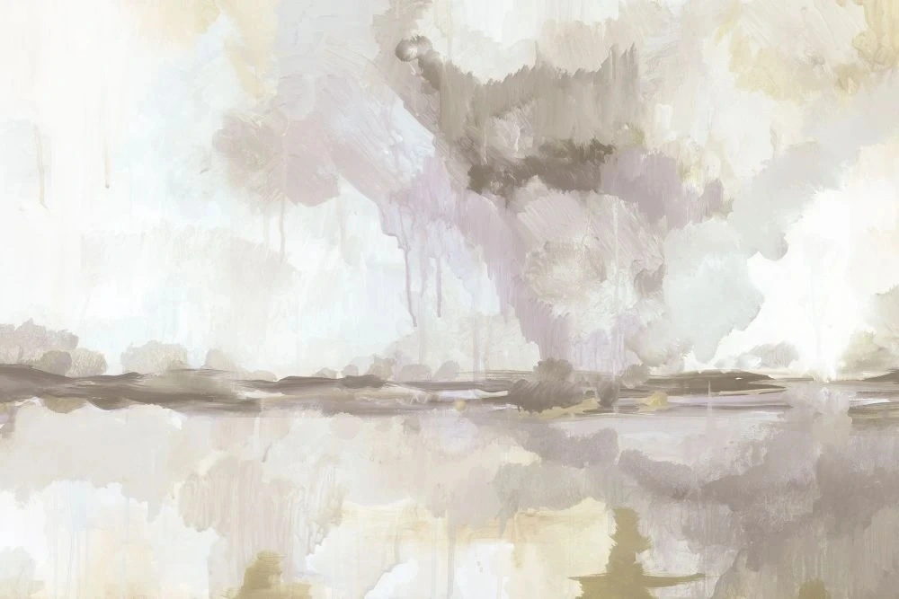 Фотообои на стену - пейзаж, акварель, бежевые, светлый