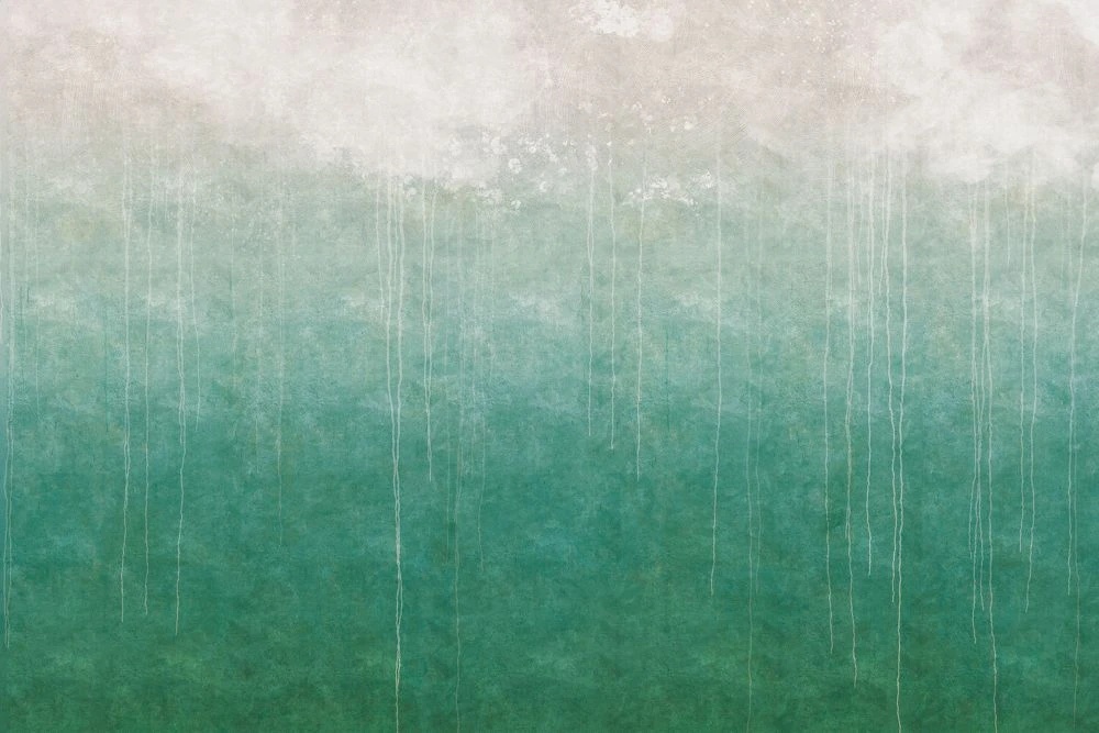 Фотообои на стену - современные, акварель, бежево-зеленая