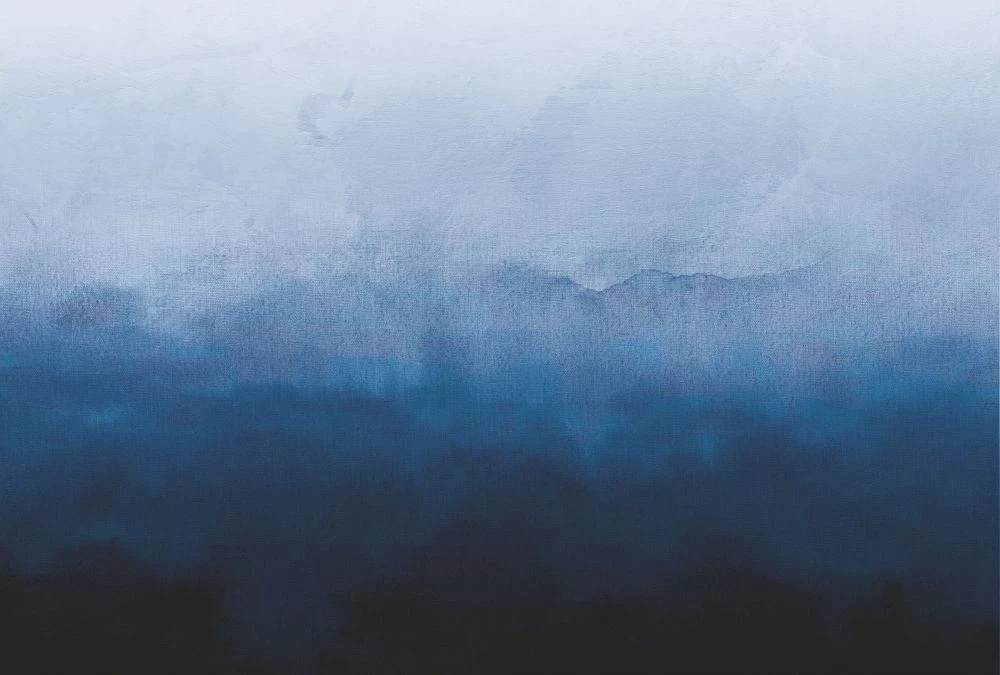 Фотообои и фрески на стену - современные, акварель, ярко синяя