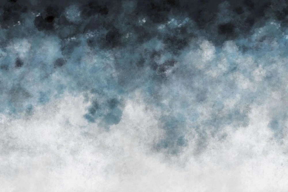 Фотообои на стену - современные, акварель темно бирюзовая