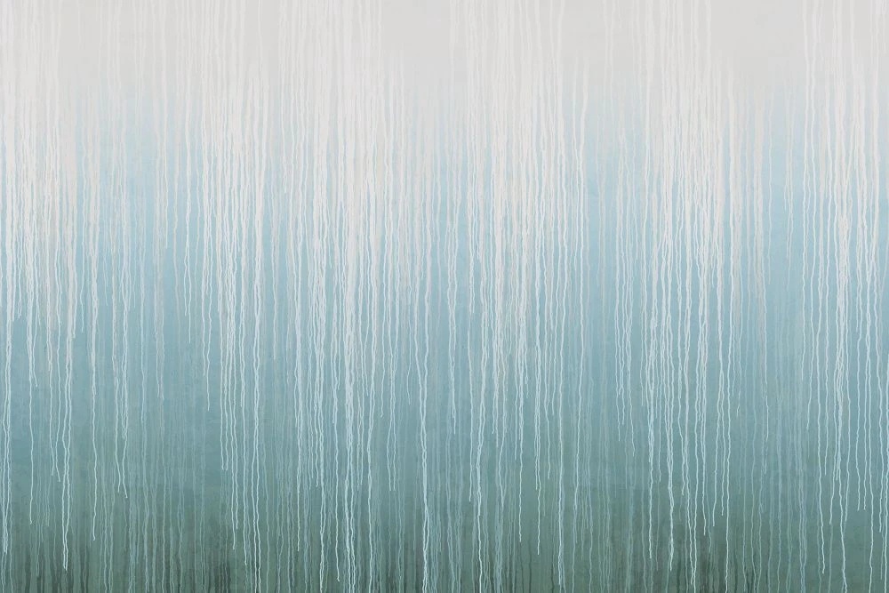 Фотообои на стену - современные, акварель, серо-бирюзовая