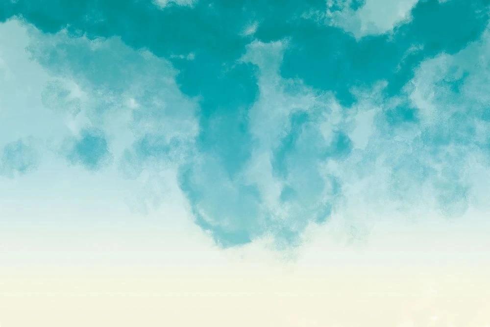 Фотообои и фрески на стену - абстракция, облака, бирюзовые