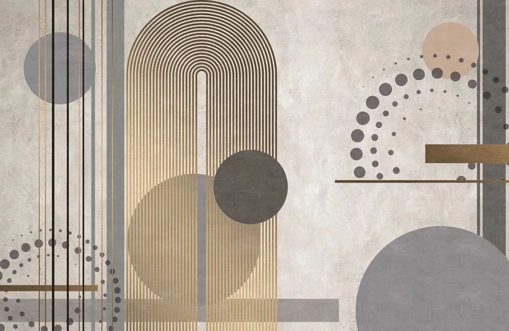Фотообои и фрески на стену - геометрия, арки, круги, бежевые