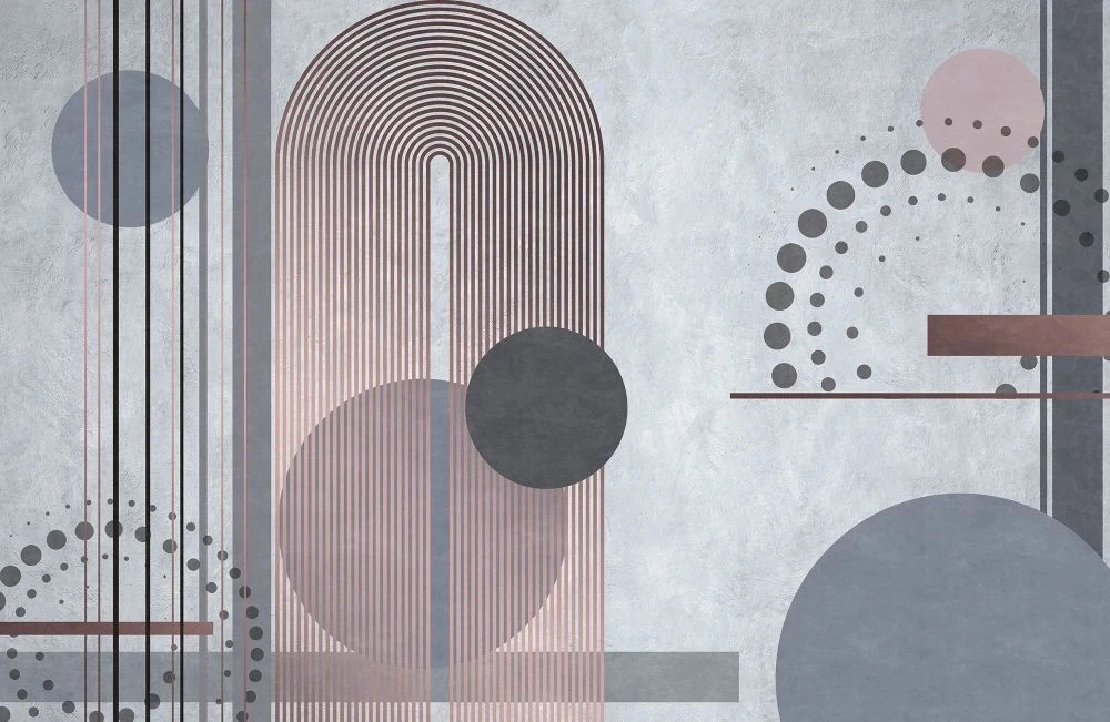 Фотообои и фрески на стену - геометрия, арки, круги, серая