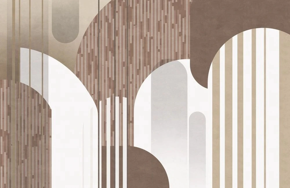 Фотообои на стену - геометрия, бело-бежевая, бежевые