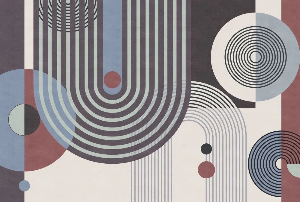 Фотообои и фрески на стену - геометрия, черная, белая, серая