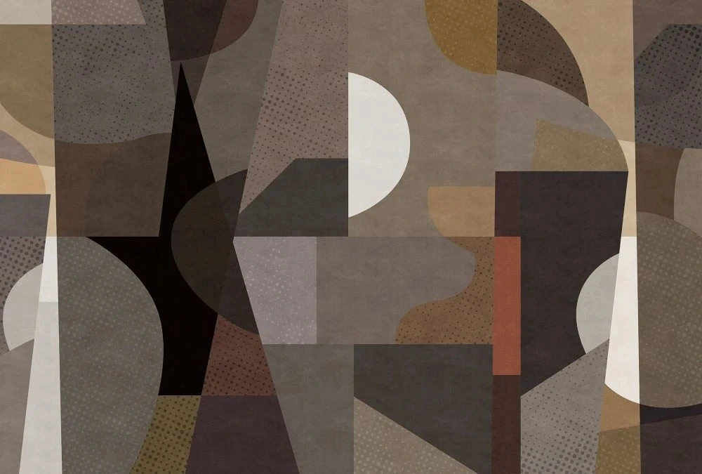 Фотообои на стену - абстракция, геометрия, темно серая, темно коричневая