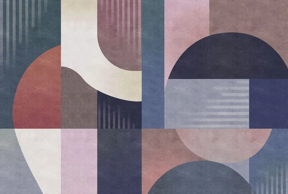 Фотообои на стену - абстракция, черно-сиреневая