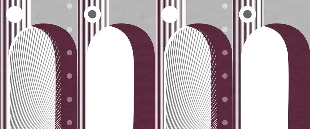 Фотообои на стену - абстракция, арки, серо-коричневые, бордовые, белые