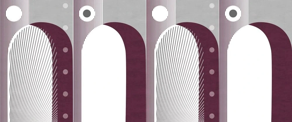 Фотообои и фрески на стену - абстракция, арки, серо-коричневые, бордовые, белые