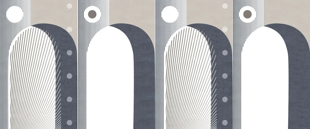 Фотообои и фрески на стену - абстракция, арки, серо-синие