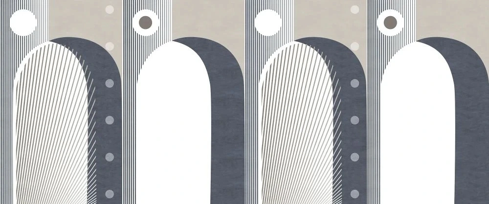 Фотообои и фрески на стену - абстракция, арки, серо-синие