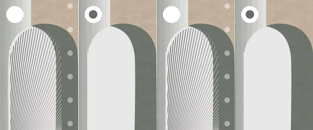 Фотообои на стену - абстракция, арки, серо-бежевые