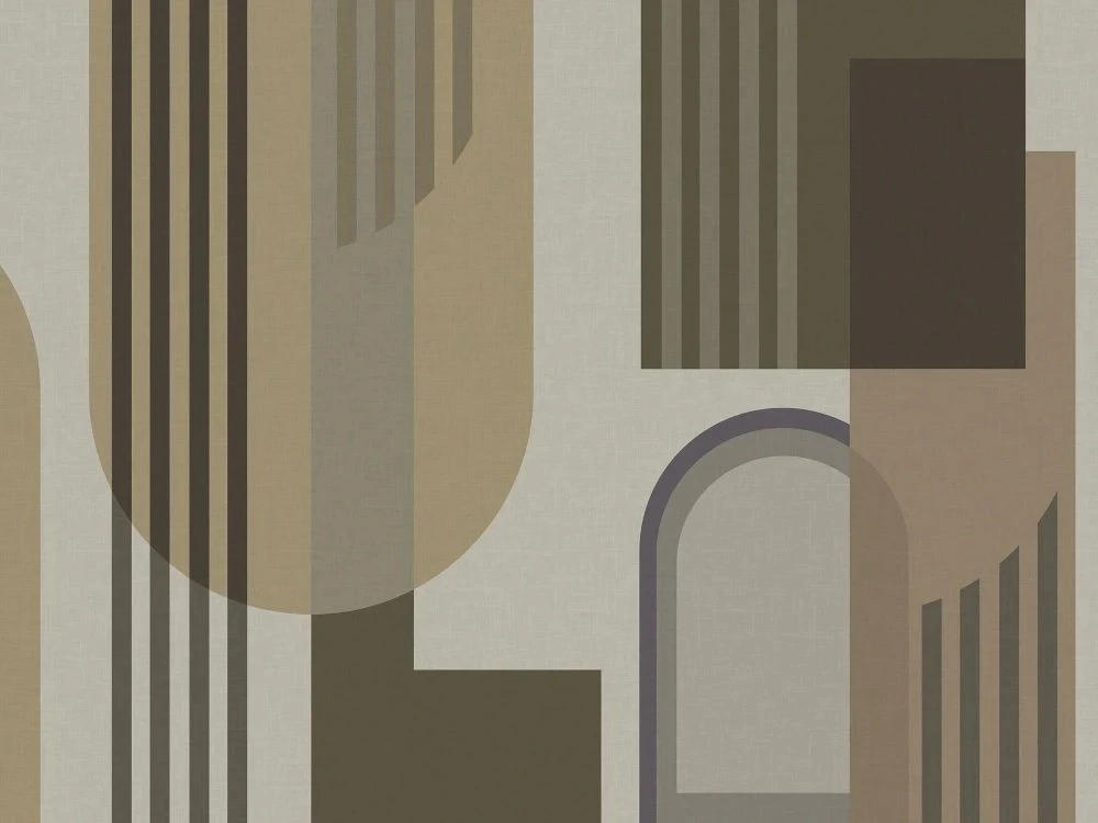 Фотообои и фрески на стену - геометрия, коричнево-бежевые