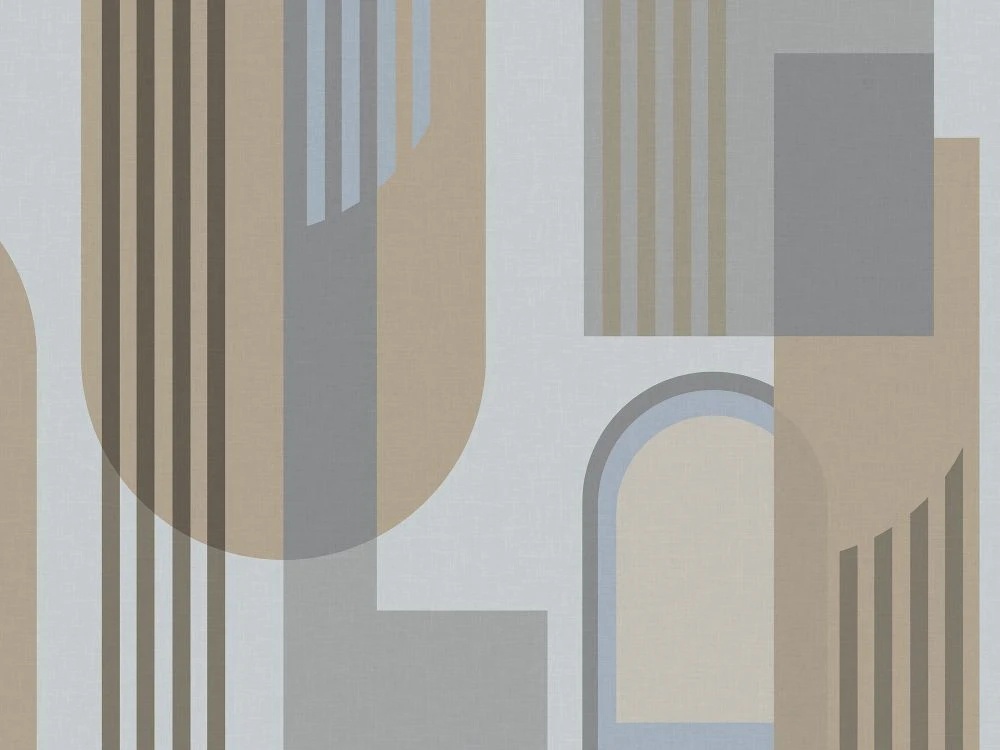 Фотообои на стену - геометрия, бежевые, голубые