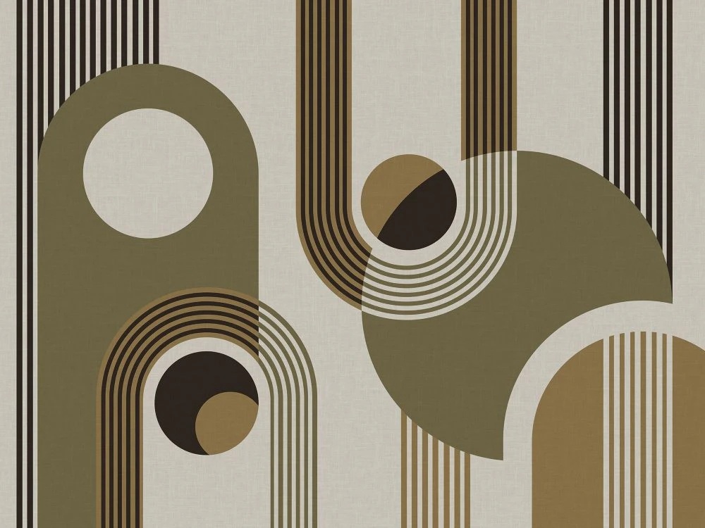 Фотообои и фрески на стену - геометрия, круги, арки, коричневые