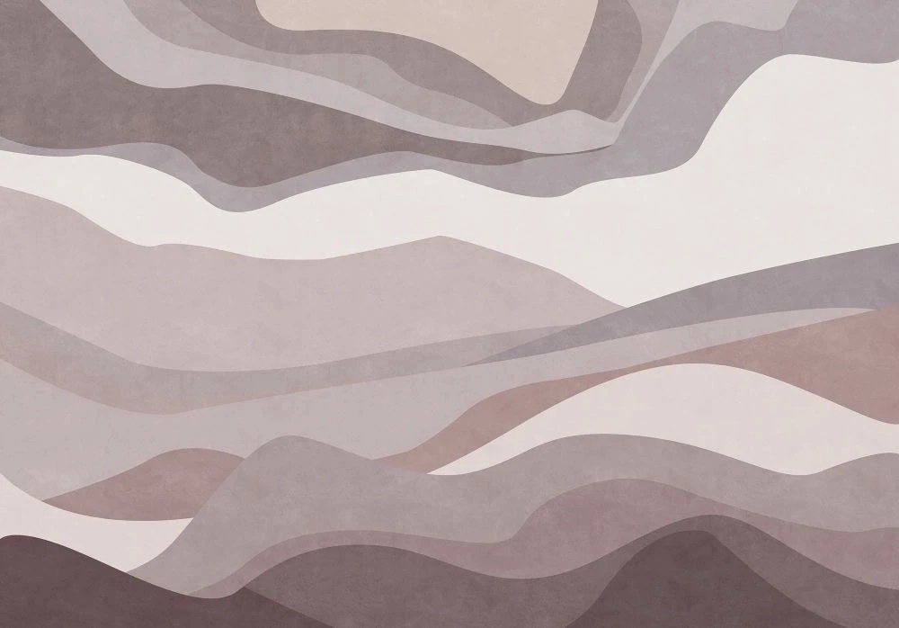 Фотообои на стену - абстракция, ломаные полосы, коричнево-бежевые