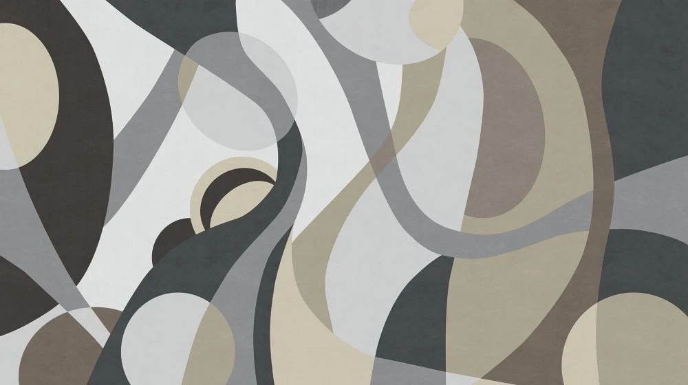 Фотообои и фрески на стену - абстракция, коричневые, серо-бежевые