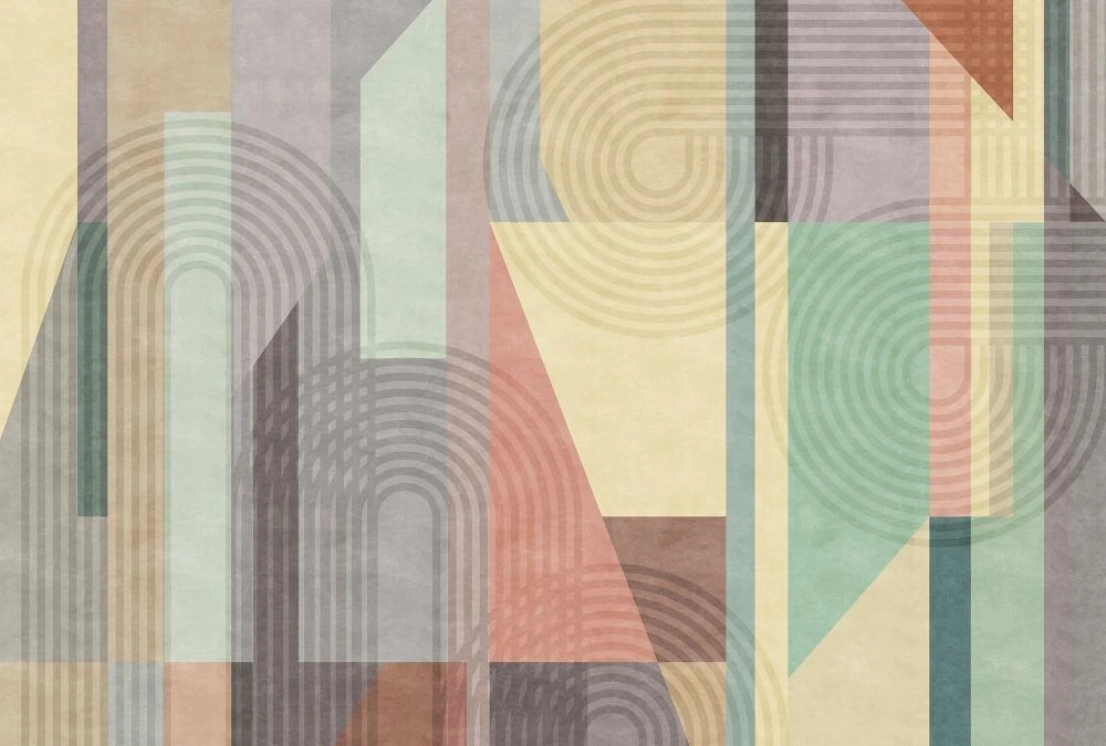 Фотообои и фрески на стену - абстракция, желто-бежевая, желто-зеленая