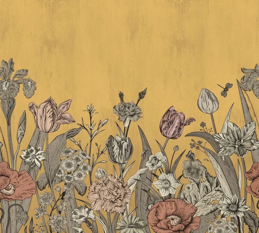 Фотообои и фрески на стену - поталь, золото, поляна