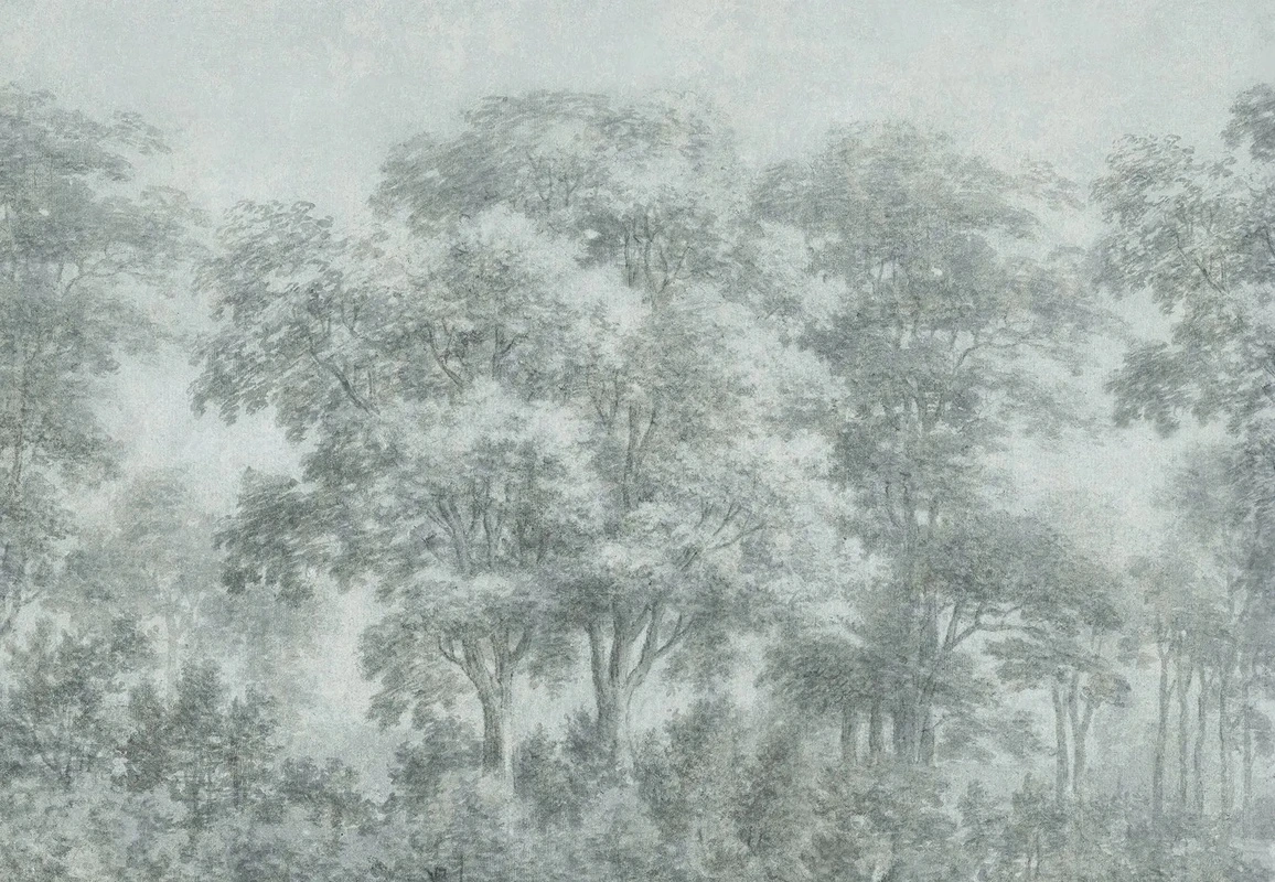 Фотообои и фрески на стену - пейзаж, лес, деревья, зеленая