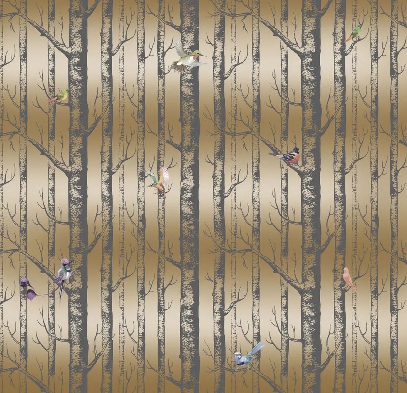 Фотообои и фрески на стену - поталь, золото, золотая, деревья, стволы