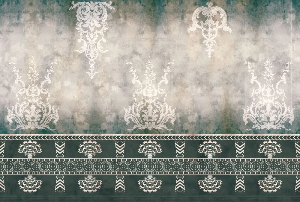 Фотообои и фрески на стену - прованс, бежево-зеленая, в стиле прованс