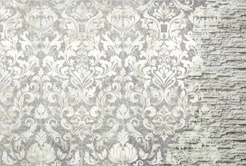 Фотообои и фрески на стену - в стиле прованс, серо-бежевая