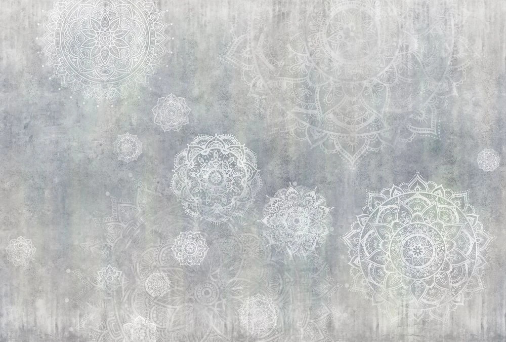 Фотообои и фрески на стену - в стиле прованс, бело-серая