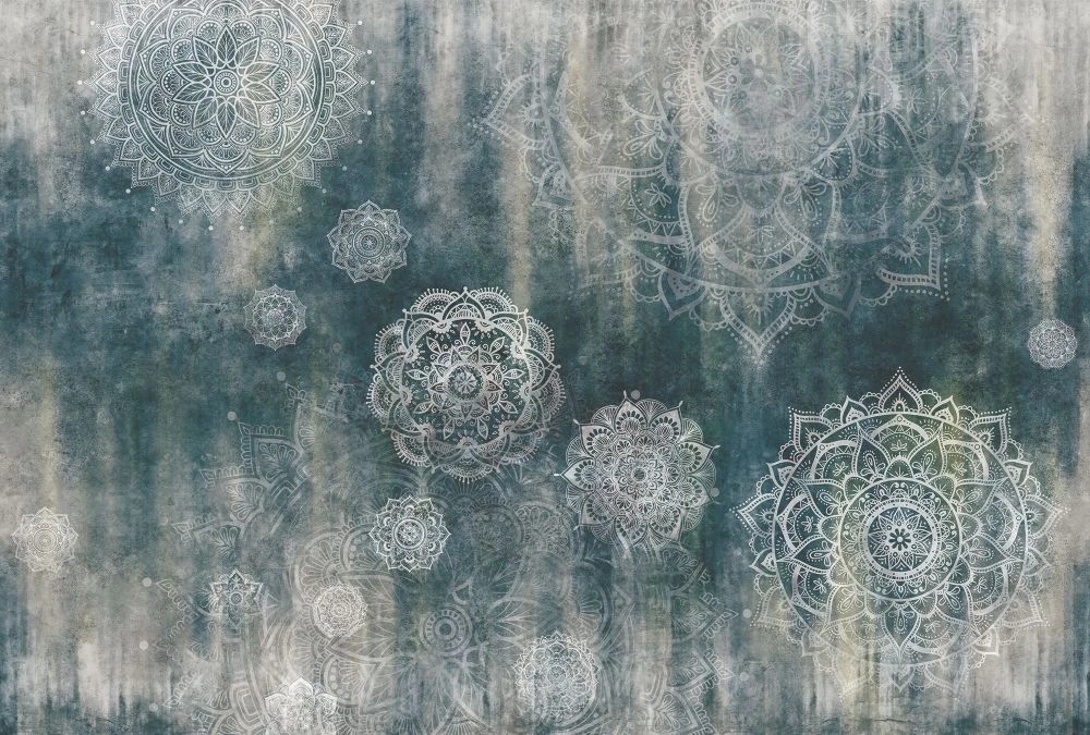 Фотообои и фрески на стену - в стиле прованс, серо-бирюзовая