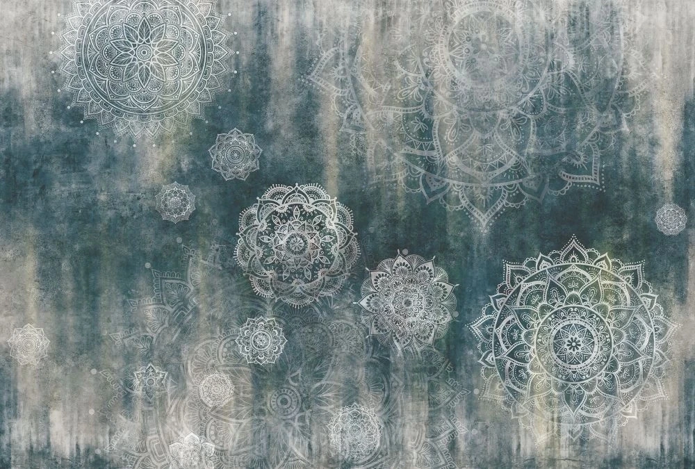 Фотообои и фрески на стену - в стиле прованс, серо-бирюзовая