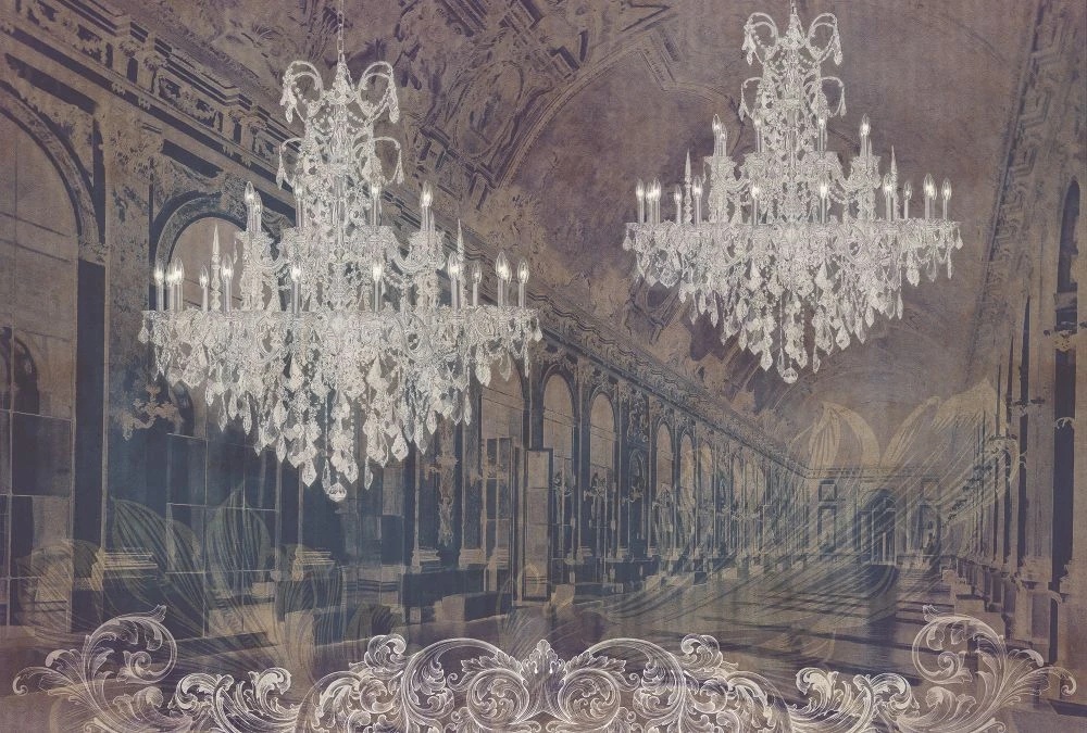 Фотообои и фрески на стену - в стиле прованс, сине-бежевая