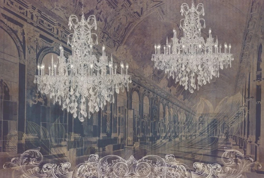 Фотообои и фрески на стену - в стиле прованс, сине-бежевая