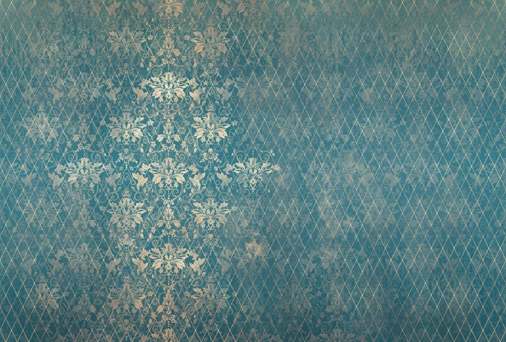 Фотообои и фрески на стену - в стиле прованс, бежево-бирюзовая