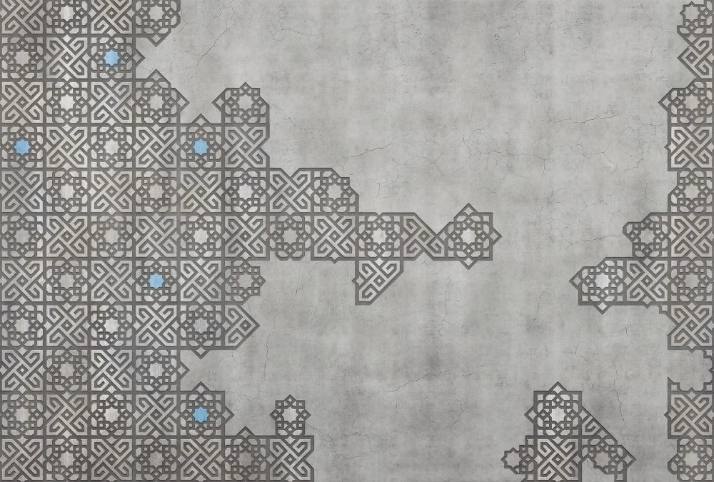 Фотообои и фрески на стену - в стиле прованс, темно серая, узоры