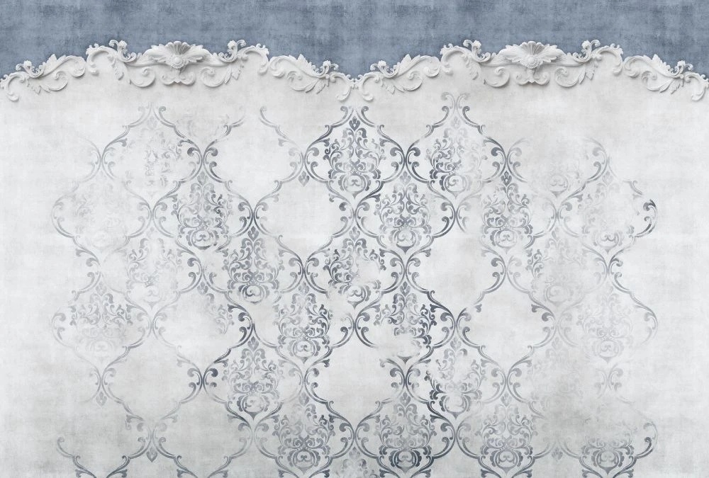 Фотообои и фрески на стену - в стиле прованс, серая, сине-серая