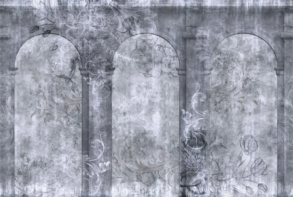 Фотообои и фрески на стену - в стиле прованс, черно-белые, темно серая