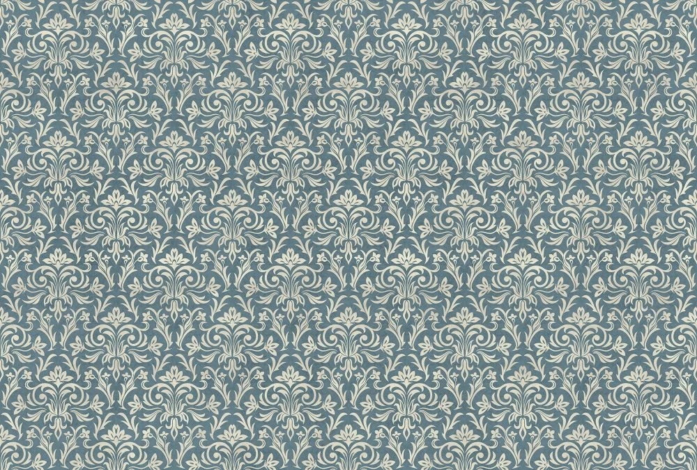 Фотообои и фрески на стену - в стиле прованс, бежево-синяя, узор