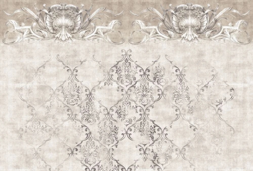 Фотообои и фрески на стену - в стиле прованс, бежевые, светло коричневые, узор