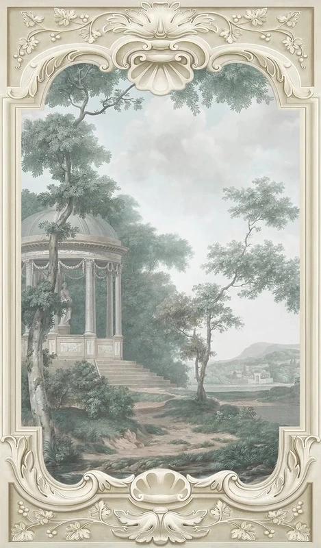 Фотообои и фрески на стену - пейзаж, лес, новинки, изумрудного леса, обои лес, обои нарисованный лес, лес небо обои