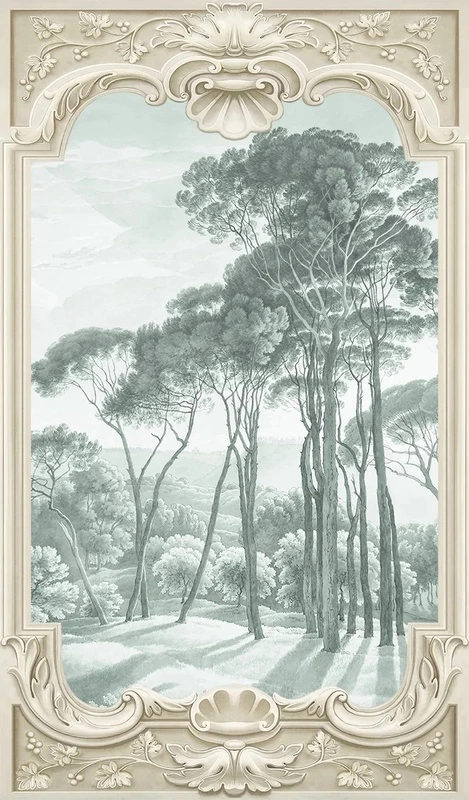 Фотообои и фрески на стену - пейзаж, лес, новинки, обои лес, хвойный лес обои, лес изумрудного цвета