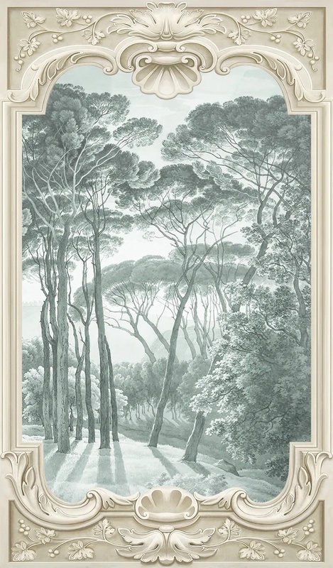 Фотообои и фрески на стену - пейзаж, лес, хвойный лес обои, новинки, обои лес, лес изумрудного цвета, обои дерево лес