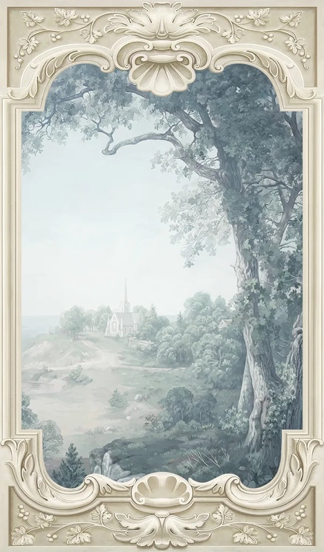 Фотообои и фрески на стену - пейзаж, новинки, лес изумрудного цвета, обои зеленый лес