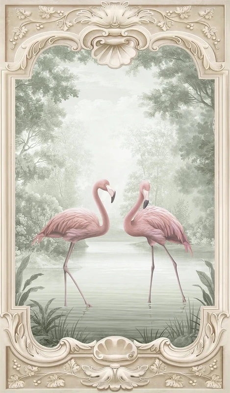 Фотообои на стену - пейзаж, новинки, фламинго